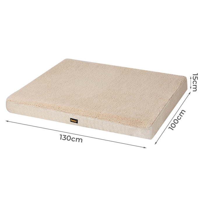 Dog Bed Soft Pet Mat Non-Slip Cushion Beige Removable Washable