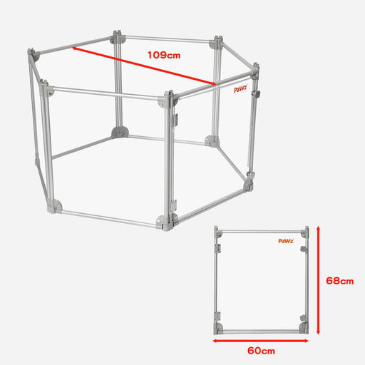 Pawz Pet Playpen Transparent Acrylic Clear Folding Dog Fence Kennel - petpawz.com.au