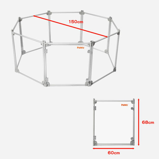 Pawz Pet Playpen Transparent Acrylic Clear Folding Dog Fence Kennel - petpawz.com.au