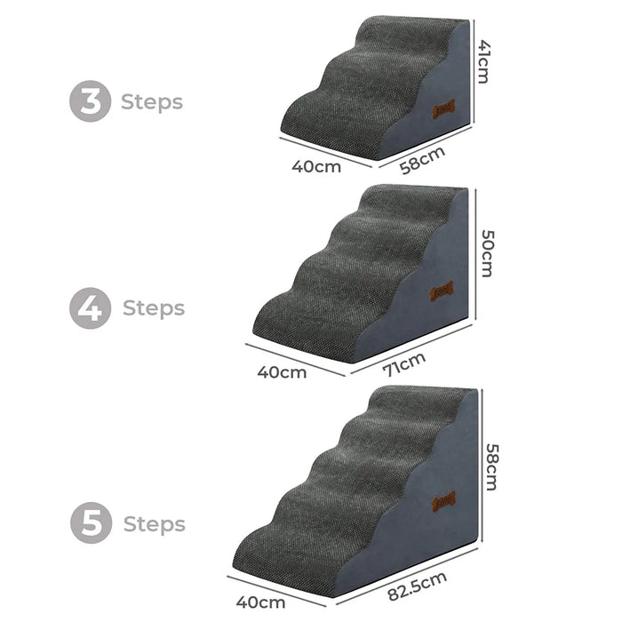 Pawz Pet Steps Dog Stairs Dog Ramp High Density Foam Non-Slip for Bed Sofa