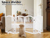 PaWz Freestanding Wooden Pet Gate Door 4 Panels White - petpawz.com.au