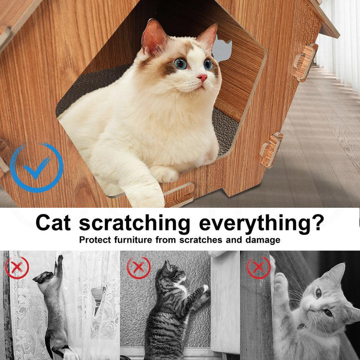 PaWz Cat Scratching Board Corrugated Cardboard - House - petpawz.com.au