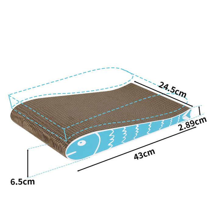 2X Cat Scratcher Board Bed Double-Sided Stackable Scratching Cardboard Toy