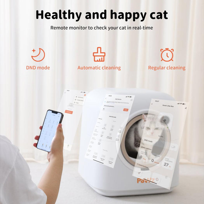 Pawz Smart Cat Litter Box Automatic Self Cleaning with App Remote Control