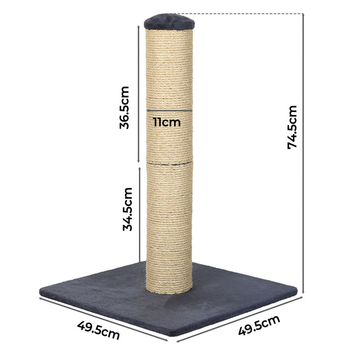 Cat Scratcher Scratching Post Natural Sisal Kitten Higher Stable Base 74cm
