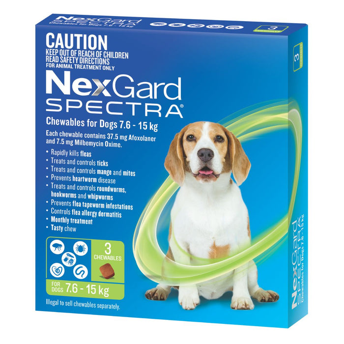 NexGard Spectra Dogs 7.6-15kg 3pk