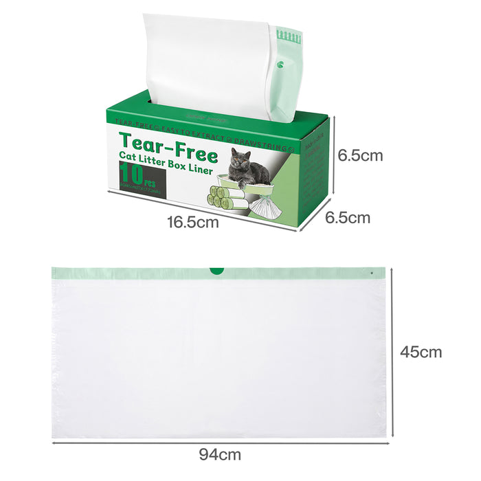 Pawz Cat Litter Bags 30 Pcs 94 x 45cm Drawstring 10kg HDPE White Green