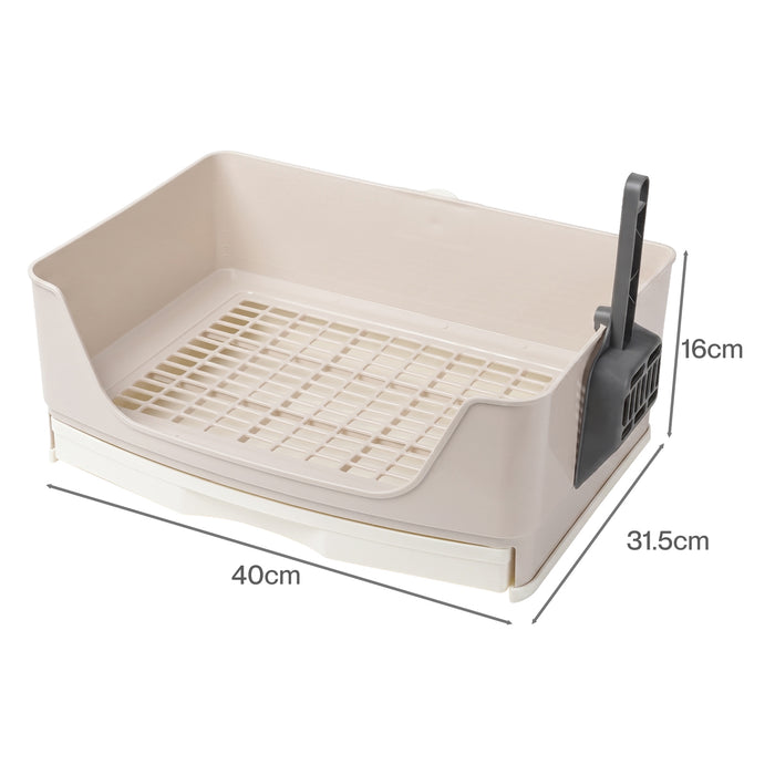 Rabbit Litter Tray Drawer Box Easy-Clean Secure for Indoor Cage Use Brown