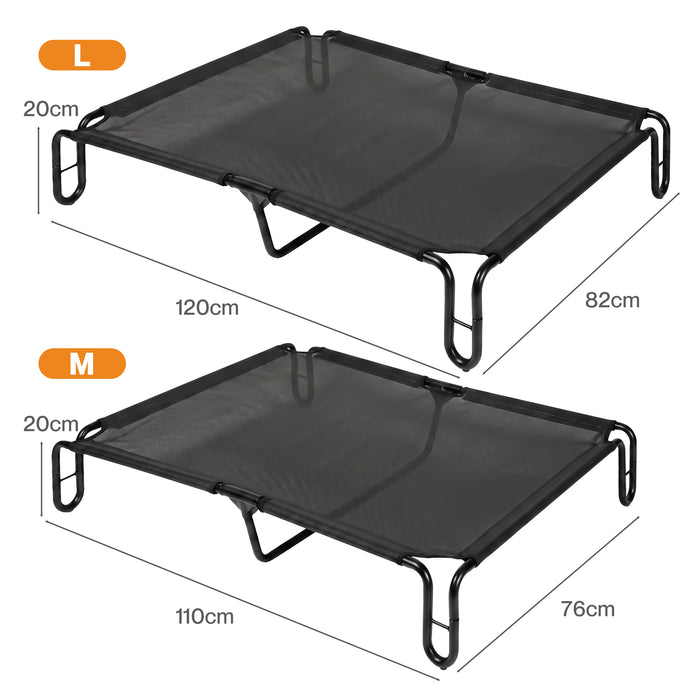 Elevated Dog Bed Breathable Mesh Cooling for Indoor Outdoor Black