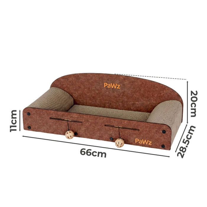 Cat Scratcher Scratching Board Corrugated Cardboard Scratch Bed Toy 2 Balls