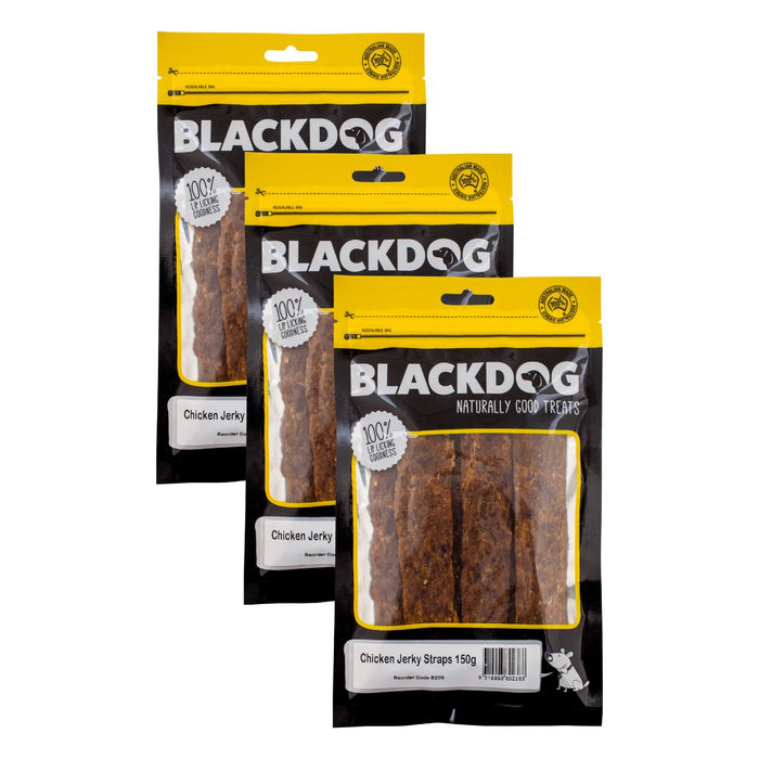 Blackdog Chicken Jerky Straps 150g x 3pk