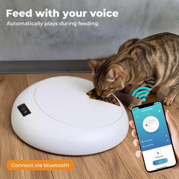 Automatic Pet Bluetooth Feeder Smart 6-Meal Chilled Wet Dry Food Dispenser