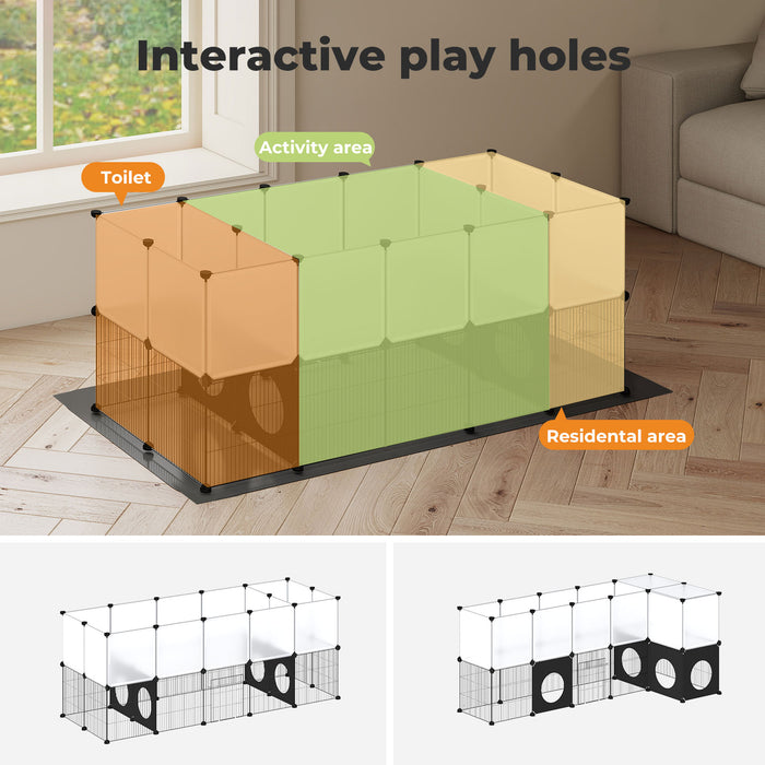 Pet Playpen Guinea Pig Rabbit Cage Small Animal DIY Fence 36 Panels Mat