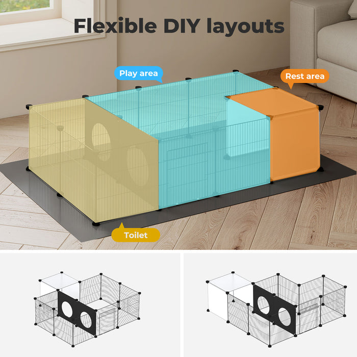 Pet DIY Playpen 16 Panels Guinea Pig Small Animals Cage Exercise Fence Mat