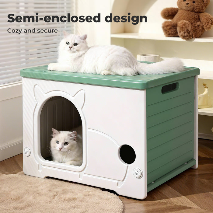 Outdoor Indoor Dogs Cats Kennel Plastic Puppy Pet House Weatherproof