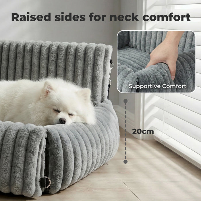 Dog Car Seat Booster Portable Travel Safety Cosy Pet Bed Washable Non Slip