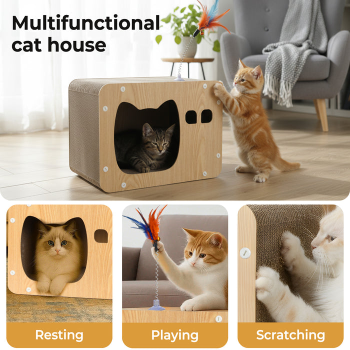 Pawz Cat Scratcher Board Bed Scratching Cardboard Catnip Toy Pad Mat Recyclable