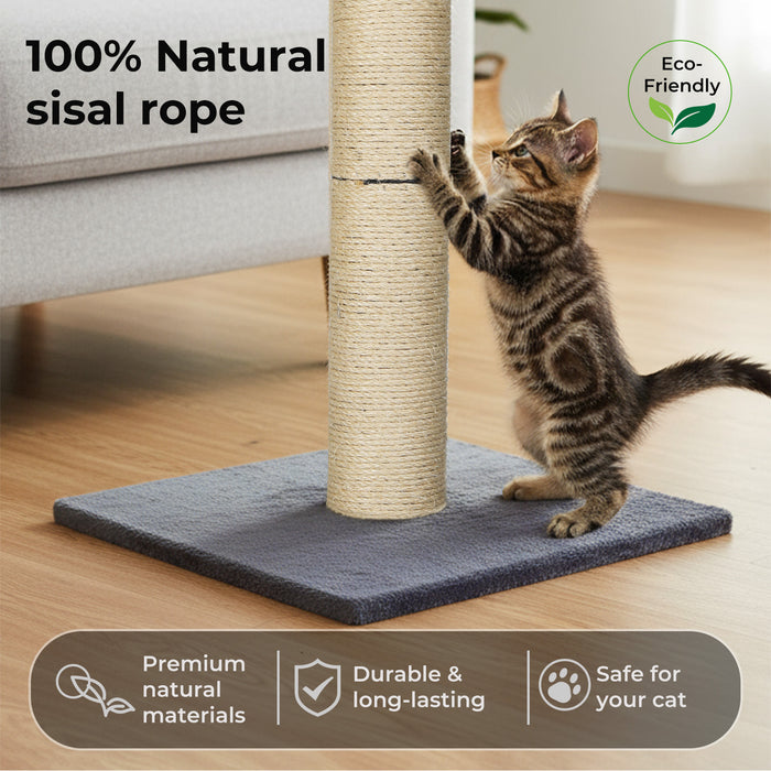 Cat Scratcher Scratching Post Natural Sisal Kitten Higher Stable Base 74cm