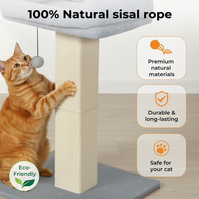 Cat Scratcher Big Perch Bed Scratching Post Natural Sisal Condo House 71cm