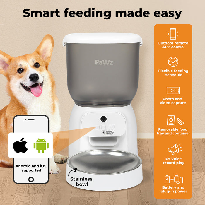 Pawz Automatic Pet Feeder Dog Cat Feeder Camera Wifi Auto Smart Food Dispenser