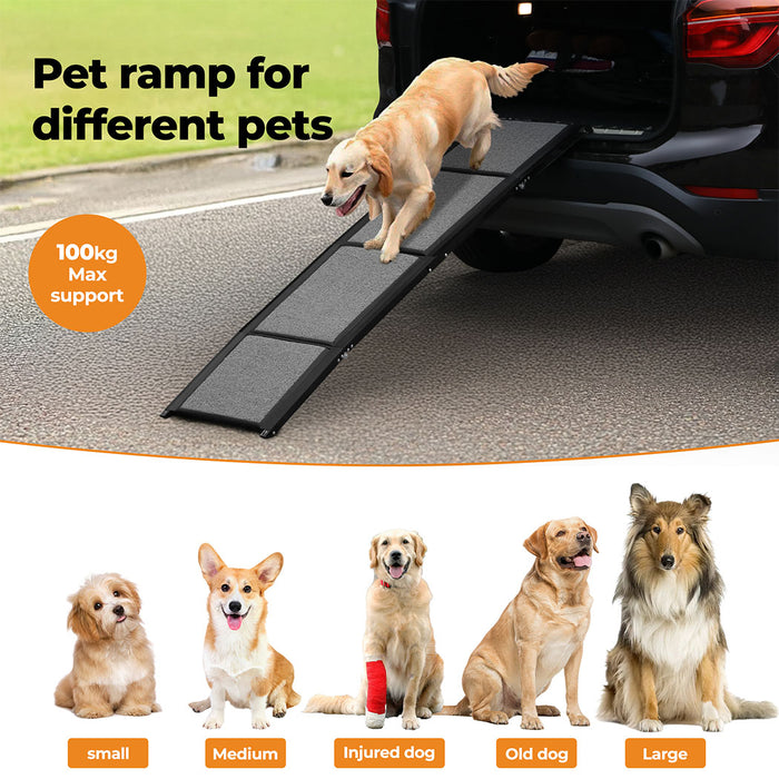 Pawz Dog Ramp For Car SUV Pet Dog Stairs Steps Ladder Travel Foldable Portable