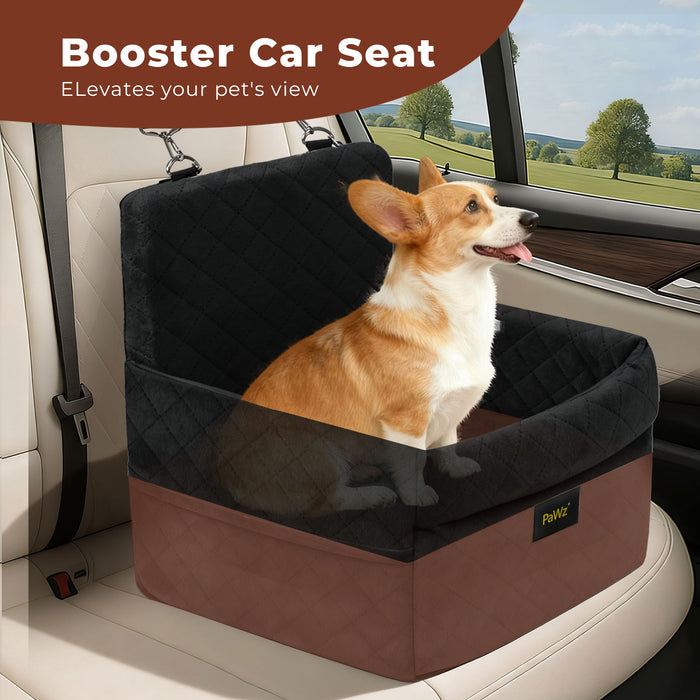 Pet Car Seat Booster Belt Pet Portable Travel Bed Easy Clean Washable Black