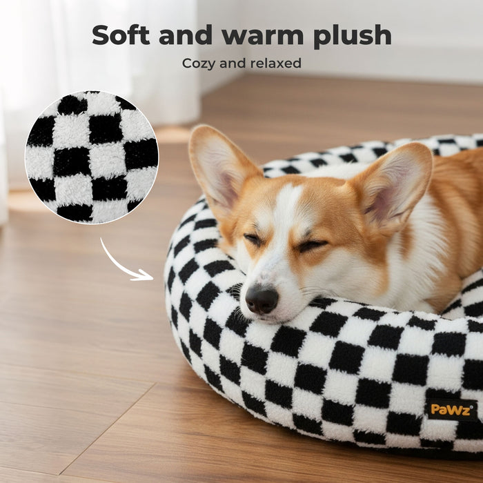Circular Plush Dog Bed Calming Pet Plush Bed Soft Cosy Bed Washable