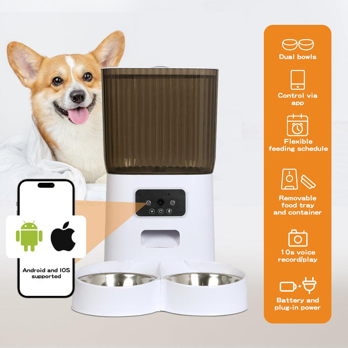 PaWz 5L Auto Pet Feeder Camera Smart Wi-Fi App Food Dispenser - petpawz.com.au