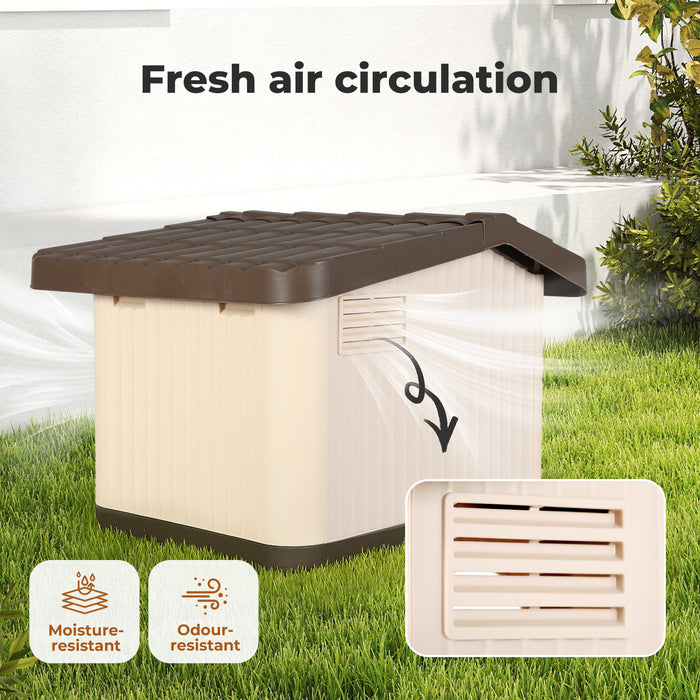 Dog Cage for Small Dogs Outdoor Weather-Resistant Kennel with Vent 75cm