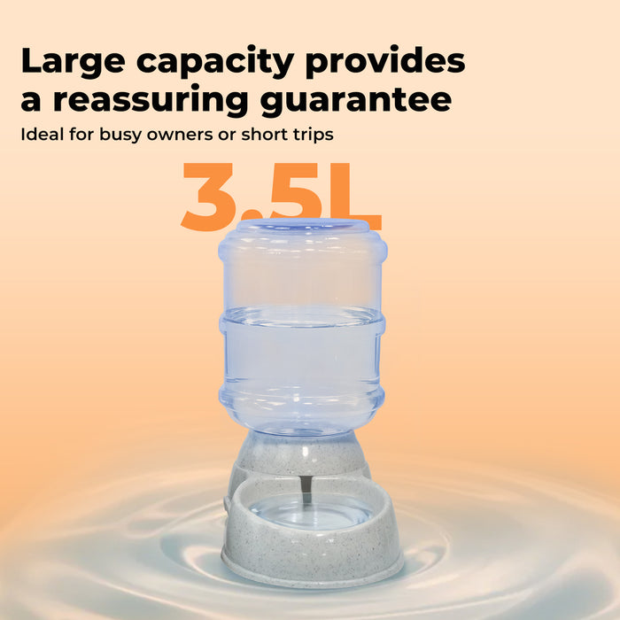 Automatic Water Dispenser Pet Feeder 3.5L Cat Dog Gravity Food Waterer Grey