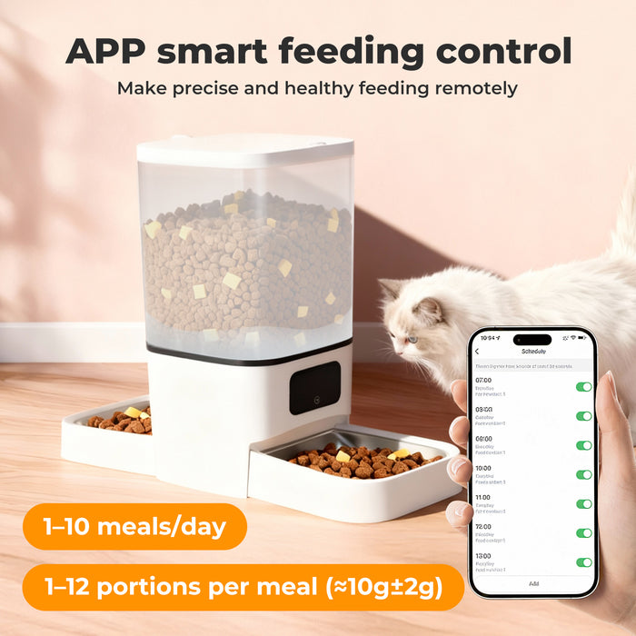 6L Automatic Pet Feeder Double Bowl Dog Cat Auto Smart Food Dispenser Timer