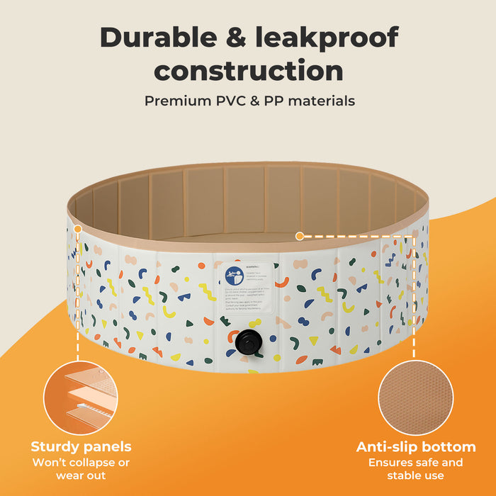 Dog Swimming Pool Foldable Pet Bath Non-Slip Portable Indoor Outdoor 120cm