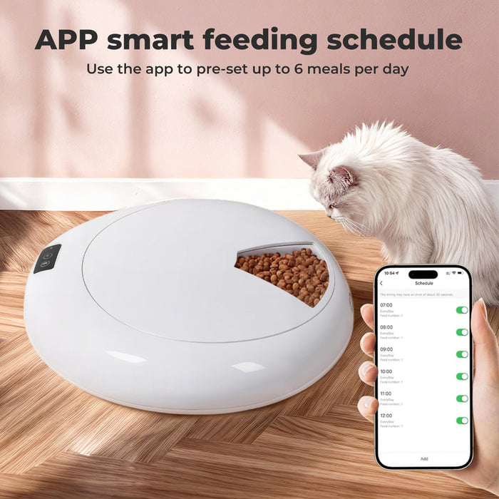 Automatic Pet Bluetooth Feeder Smart 6-Meal Chilled Wet Dry Food Dispenser