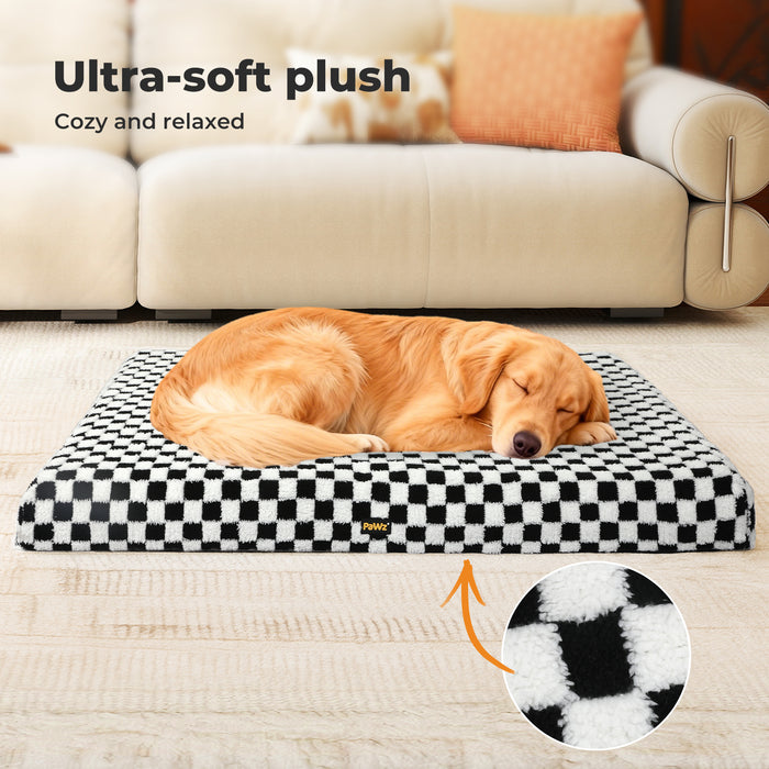Orthopedic Dog Bed Memory Foam Dog Mattress Square Checkerboard Pet Mat