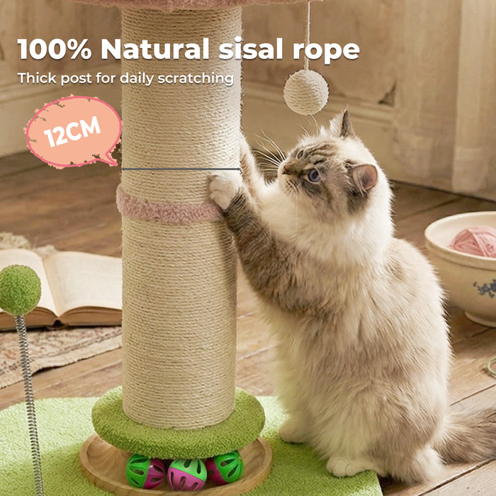 Cat Scratching Post Flower 61.5cm Cat Tree Tower Sisal Scratch Post Pink