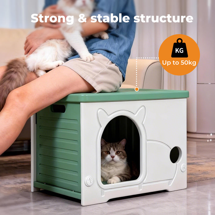 Outdoor Indoor Dogs Cats Kennel Plastic Puppy Pet House Weatherproof