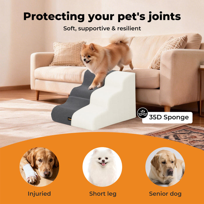 Dog Steps Adjustable 3-Steps Dog Ramp Portable Pet 2-in-1 Stairs Bed Sofa