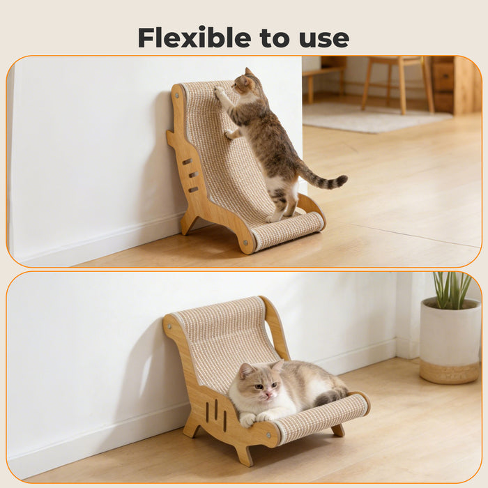 Cat Scratcher Bed Lounge Chair 2 in 1 Cardboard Kittens Scratching Pad