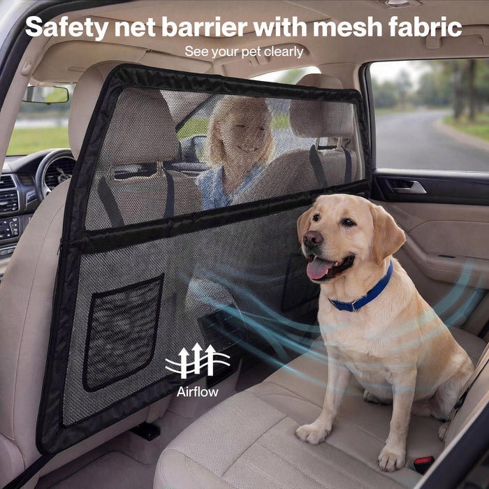 Dog Car Barrier Guard Back Seat Safety Protector Mesh Net Pet Dividers
