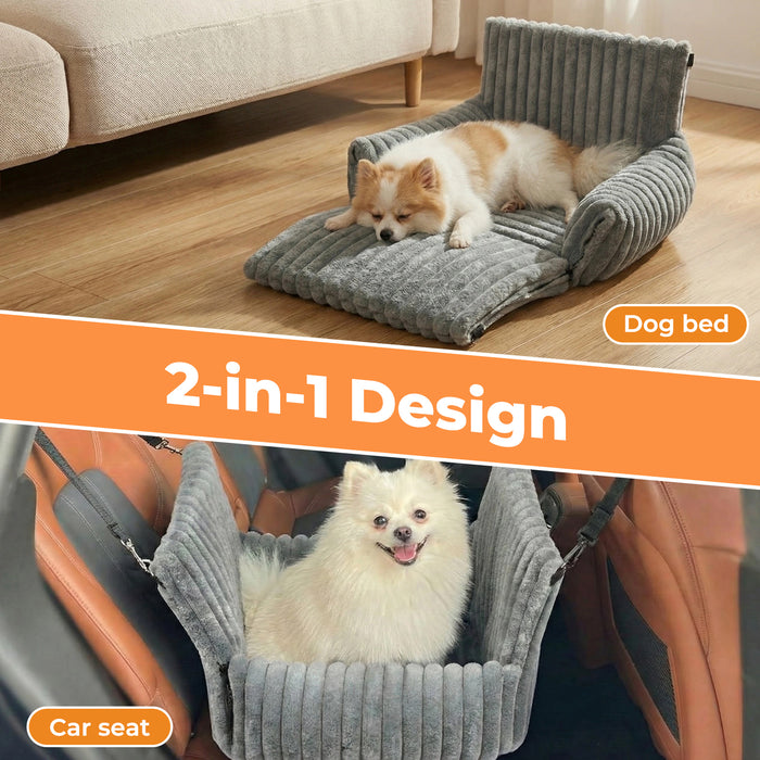 Dog Car Seat Booster Portable Travel Safety Cosy Pet Bed Washable Non Slip