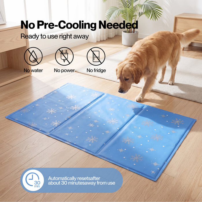 Dog Cooling Mat 90x60cm Self Gel Pad Breathable Crate Comfort for Home Blue