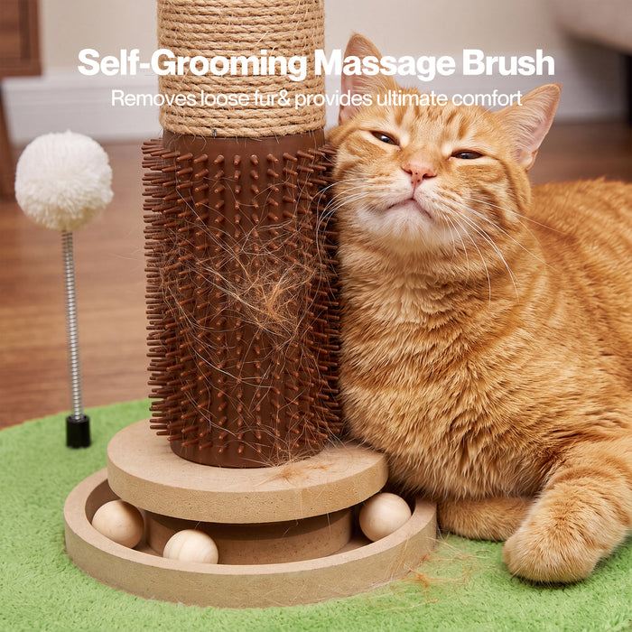 Cat Scratching Post 77cm Palm Tree Cat Scratcher Balls Sisal Green