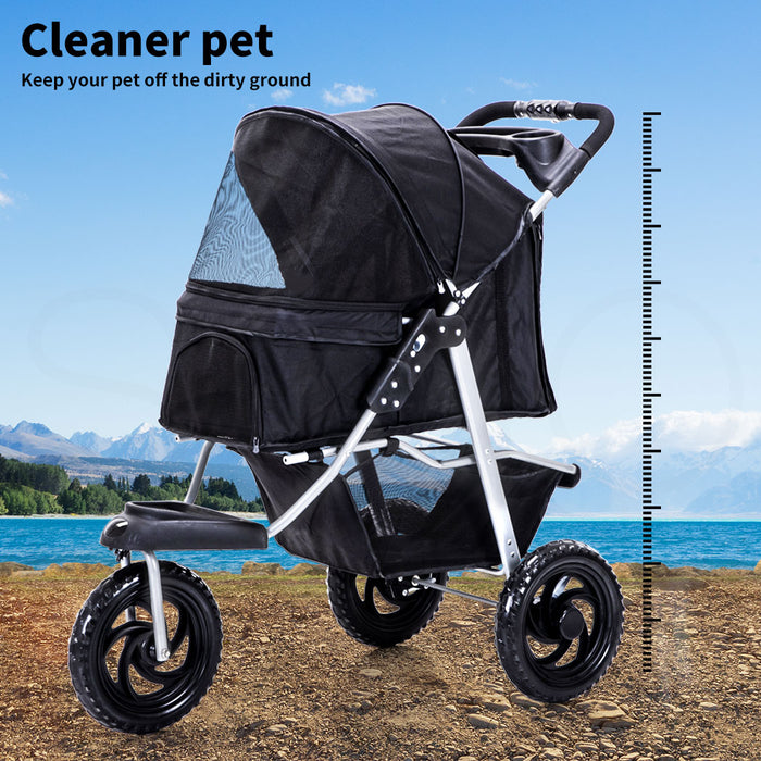 PaWz Pet Dog Stroller Pram - Black