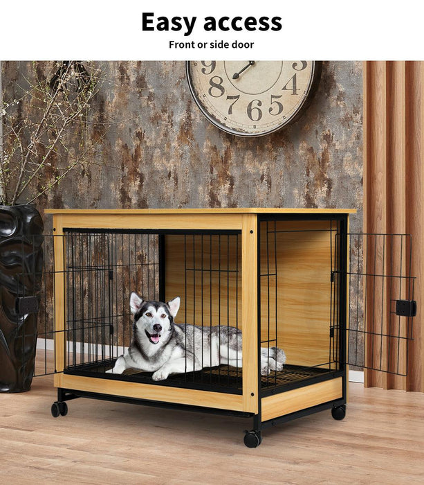 PaWz Premium Wooden Wire Dog Kennel