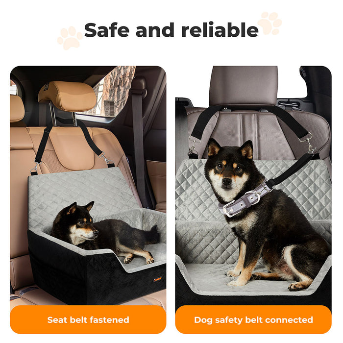 Pawz Dog Car Booster Seat Belt Safety Protector Pet Travel Bed Basket Washable