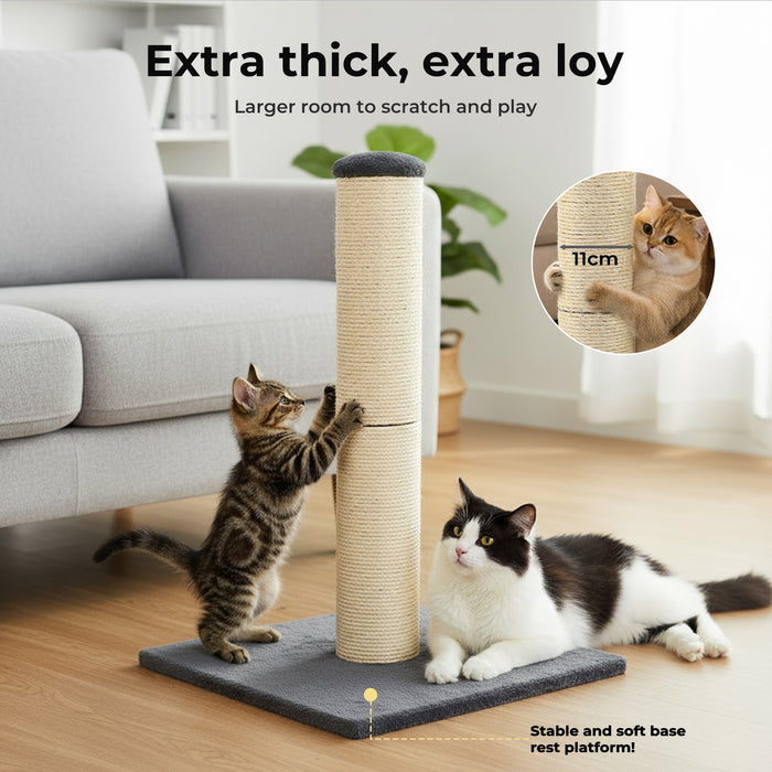 Cat Scratcher Scratching Post Natural Sisal Kitten Higher Stable Base 74cm