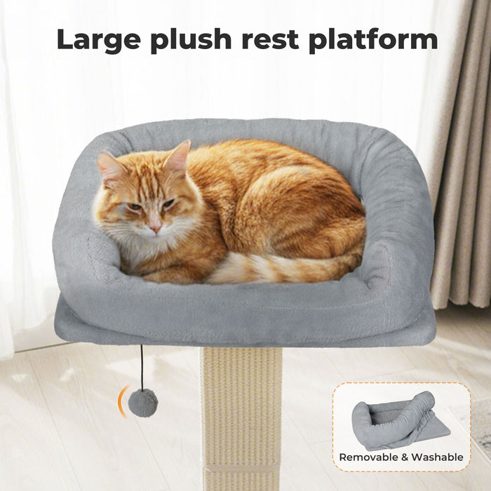 Cat Scratcher Big Perch Bed Scratching Post Natural Sisal Condo House 71cm