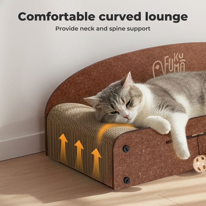 Cat Scratcher Scratching Board Corrugated Cardboard Scratch Bed Toy 2 Balls