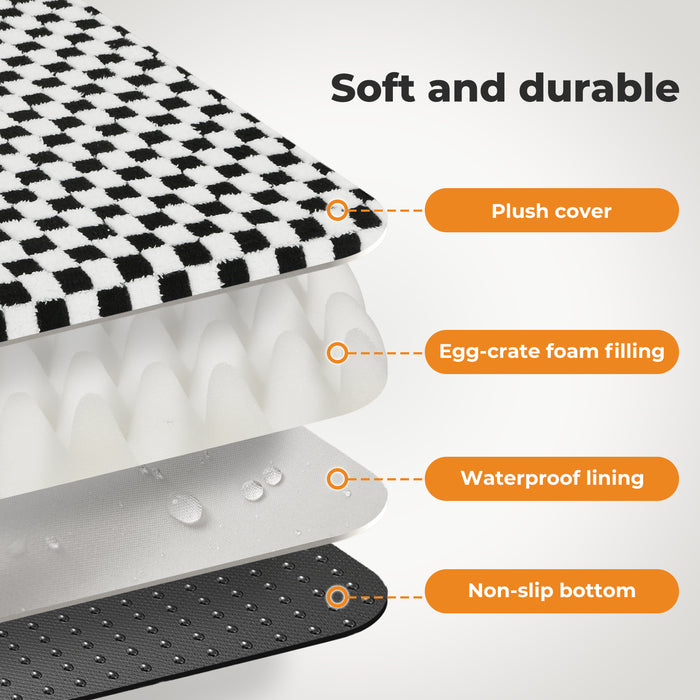 Orthopedic Dog Bed Memory Foam Dog Mattress Square Checkerboard Pet Mat