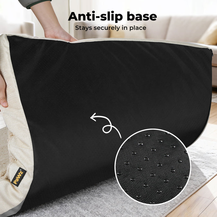 Dog Bed Soft Pet Mat Non-Slip Cushion Beige Removable Washable